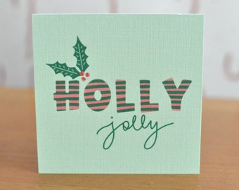 Holly Jolly Gift Tag - 2.75” square, set of 10