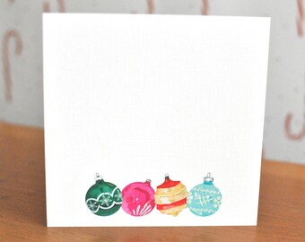 Vintage Ornaments Notecards - 4” square, set of 8