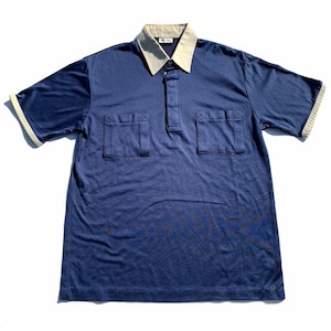 Vintage 1980s 80s Mr. Cal Azul Marino 3 Button Pool Use Cabana Leisure Shirt Mens Size S Small