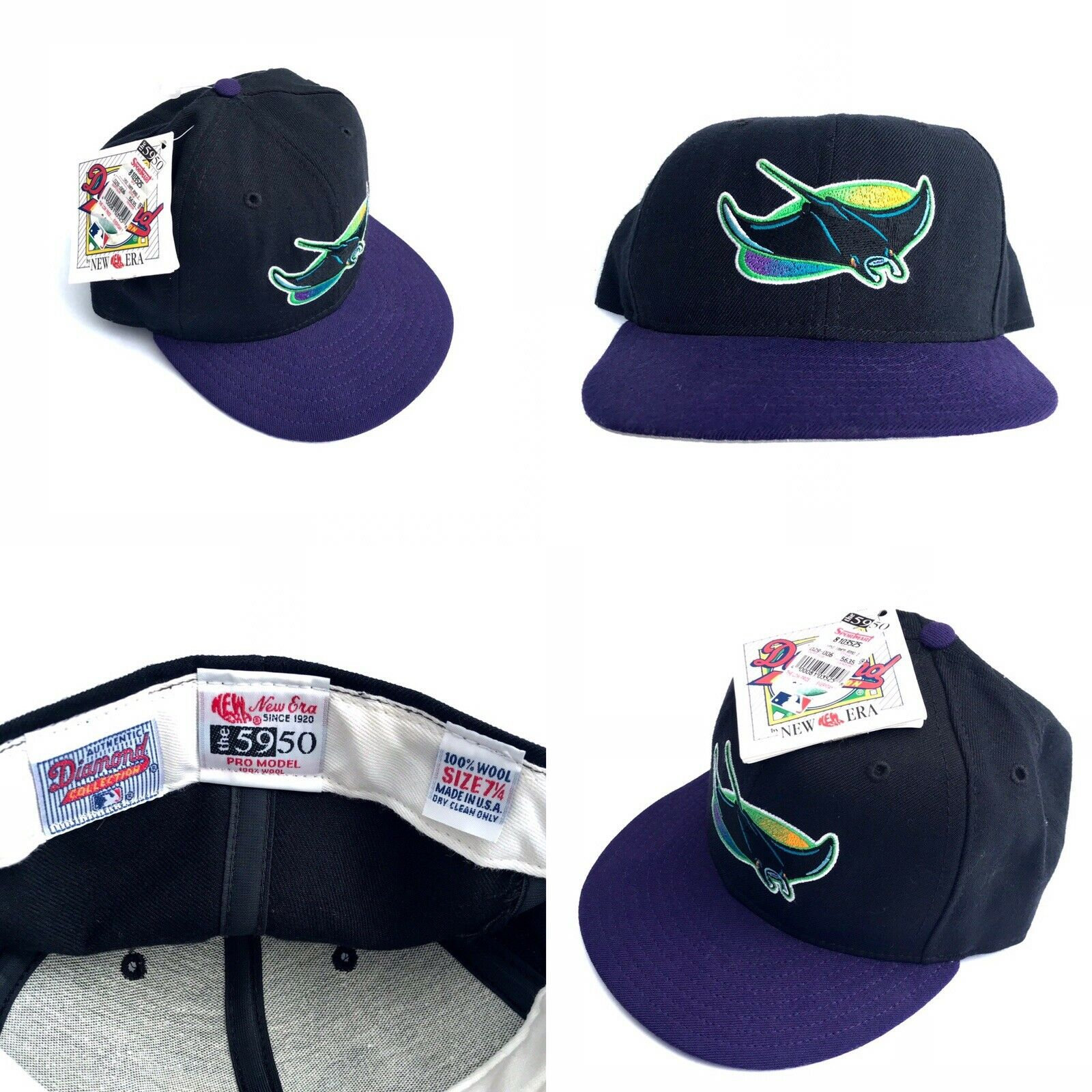 Vintage Devil Rays Hat Tampa Bay Black Sports Specialties Strapback Y2k 2000's