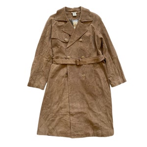 Deadstock vintage TravelSmith Suede Trench Coat Veste Hommes Taille M Moyen