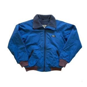 Vintage 1990s 90s LL Bean Blue Full Zip Nylon Jacket Made in USA Outdoors Hiking Mens Size M Medium
