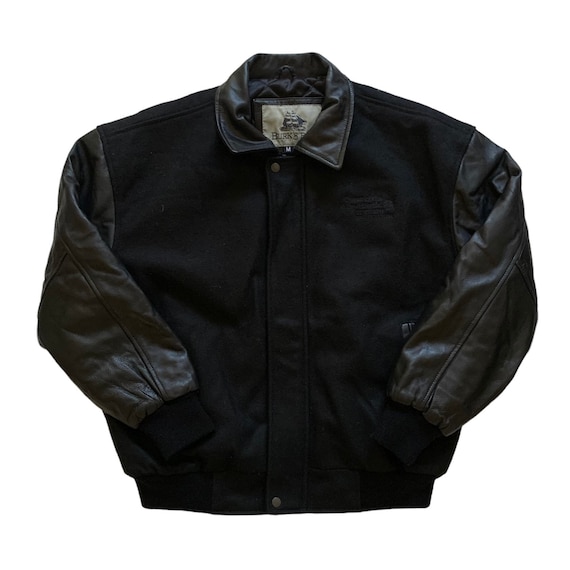 Vintage Queen of the Valley St. Joseph Health Black Leather Varsity Jacket Mens Size M Medium Etsy UK