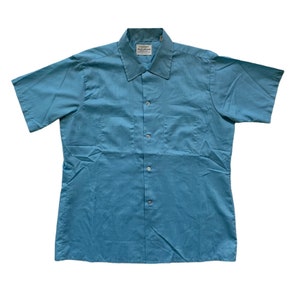 Vintage 1980s 80s Arrow Sanforized Light Blue Button Up Shirt Made in USA Mens Size L Large 16 - 16 1/2