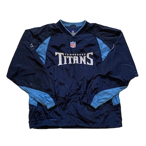 Vintage 2000s 00s Reebok NFL On Field Tennessee Titans Embroidered Navy Blue Football Windbreaker Jacket Mens Sportswear Size XL Extra Large