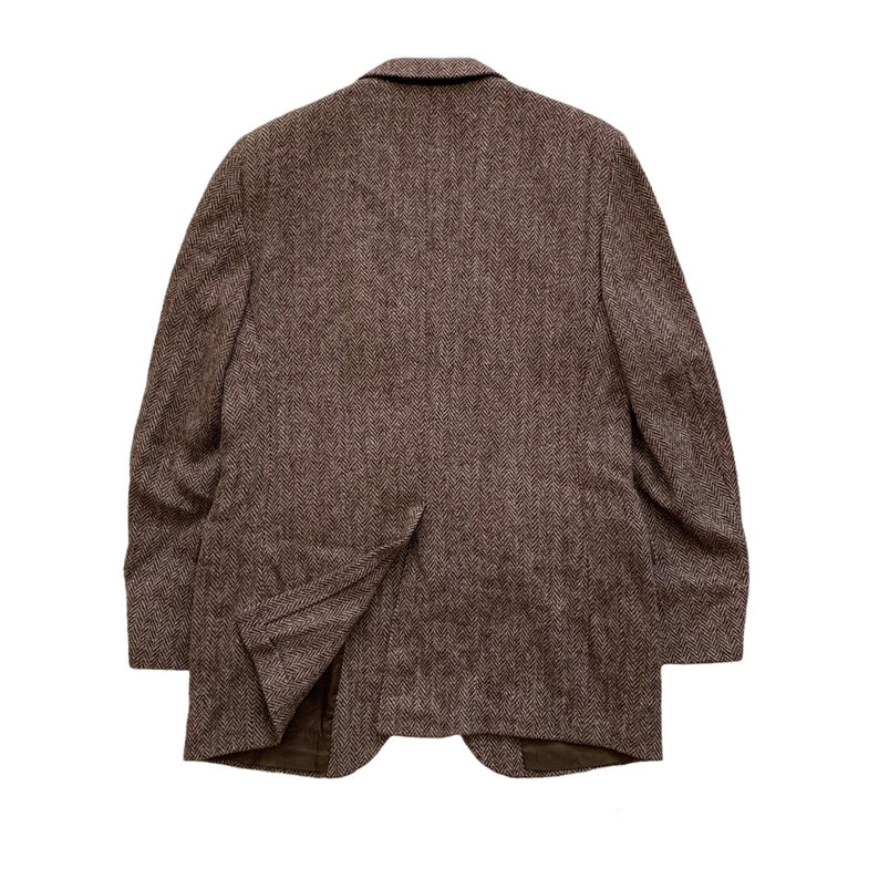 Vintage Harris Tweed Scottish Wool Brown Herringbone Sport Coat Blazer ...
