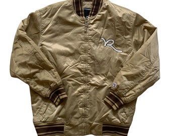 Vintage Rocawear Gold / Brown Satin Jacket Mens Hip Hop Streetwear Size L Large