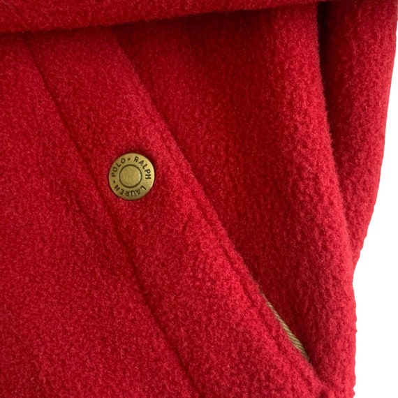 Vintage Polo by Ralph Lauren Red Fleece Jacket Me… - image 3