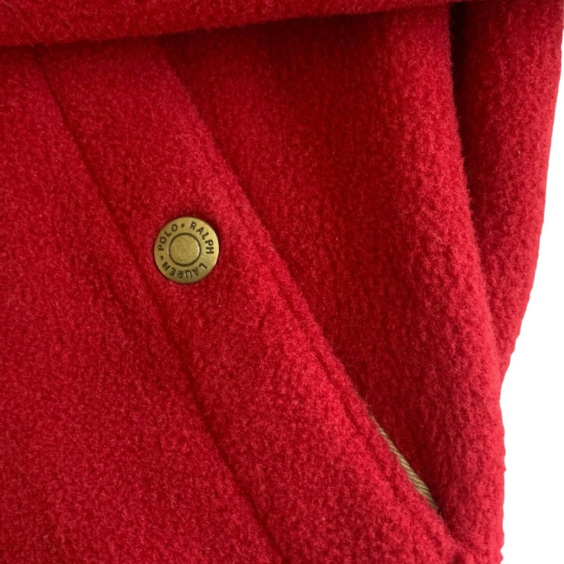 Vintage Polo by Ralph Lauren Red Fleece Jacket Mens Size XXL 2XL image 3