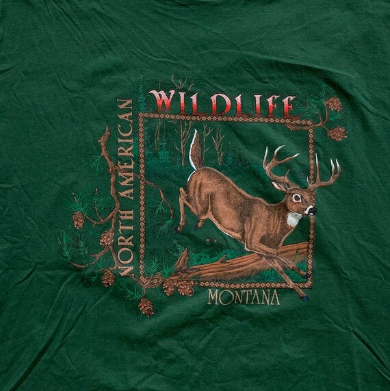 T-shirt Vintage Lee XL - Imprimé Faune (buffalo), 100% Coton, USA, Années 90