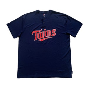 NEW XL 90's Minnesota Twins Jersey Men's Blue Red Vintage
