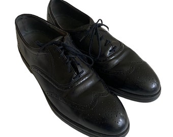 Vintage Red Wing Shoes Black Leather Wingtip Brogues Shoe Made in USA Mens Size US 10 1/2 10.5