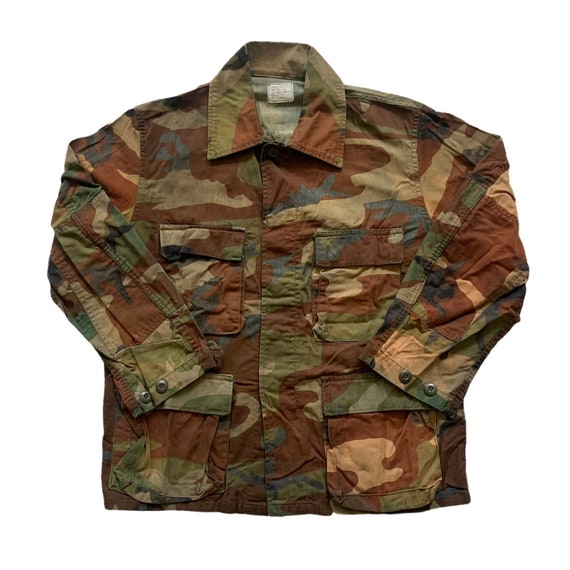 Vintage Military Woodland Camouflage Bleached Combat … - Gem