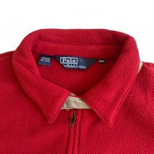 Vintage Polo by Ralph Lauren Red Fleece Jacket Mens Size XXL 2XL image 2