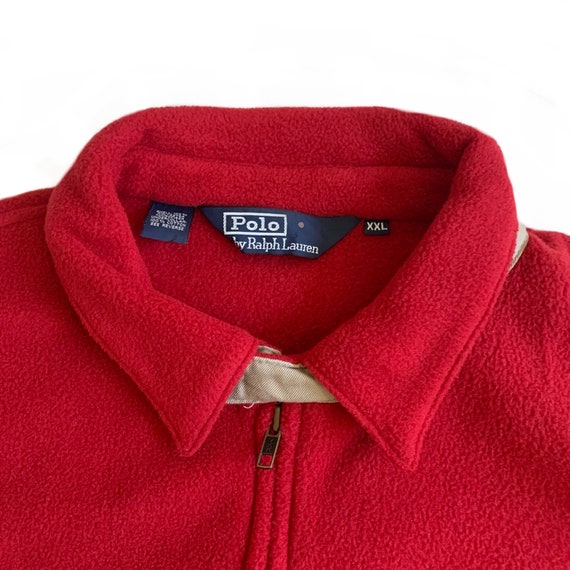 Vintage Polo by Ralph Lauren Red Fleece Jacket Me… - image 2