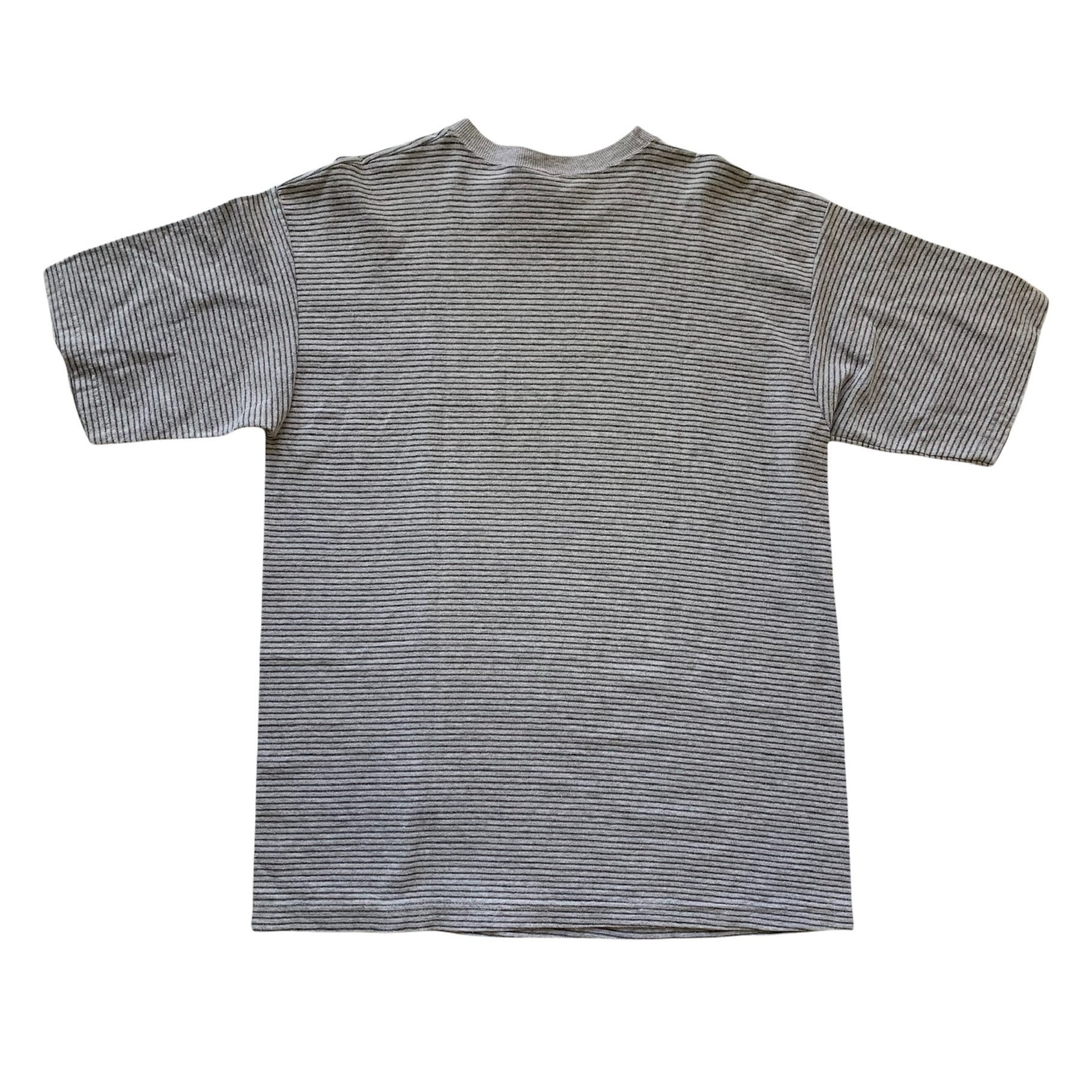 Vintage 1990s 90s Bugle Boy Gray Striped Streetwear T-shirt
