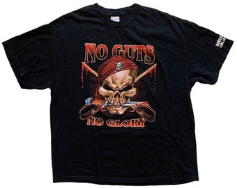 Vintage 1990s 90s No Guts No Glory Pirate Skull Graphic Bodega Bay, CA Tourist Tee Shirt Mens Size XL