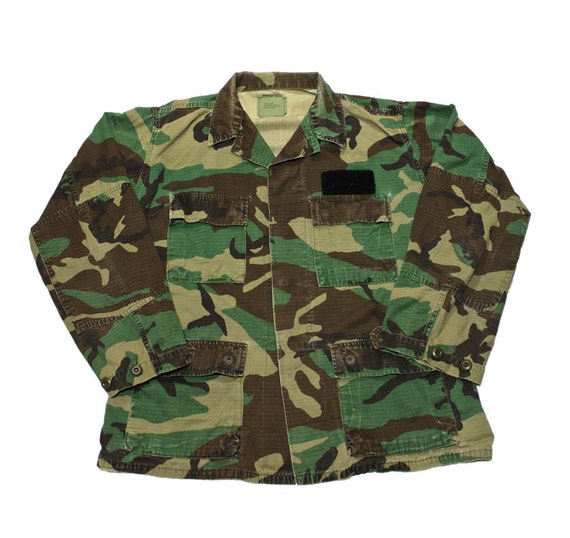 Vintage Military Issued Hot Weather Woodland Camo… - image 1