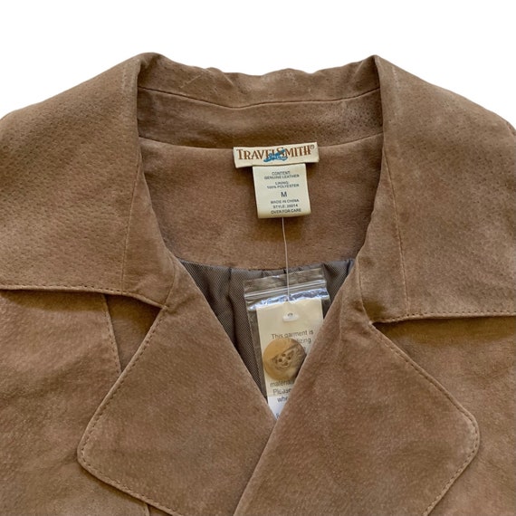 Deadstock Vintage TravelSmith Suede Trench Coat M… - image 2