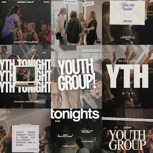 Youth Group Social Media Templates: Church Ministry Graphics (Canva Editable)