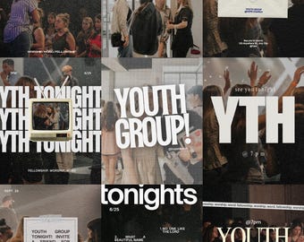 Youth Group Social Media Templates: Church Ministry Graphics (Canva Editable)