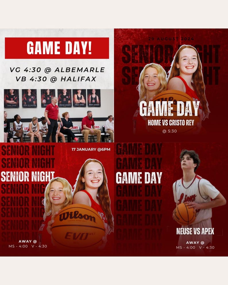 Sports Game Day Social Media Graphics - 14 Canva Templates - Easy to ...