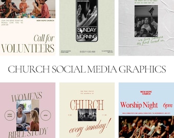 Church Social Media Canva Templates: Editable Worship Graphics (Digital Download)