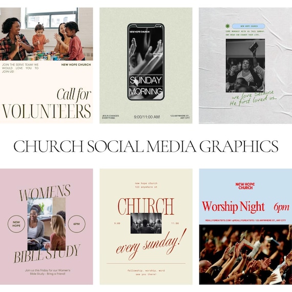 Church Social Media Canva Templates: Editable Worship Graphics (Digital Download)