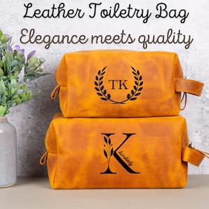 Leather toiletry bag personalized leather gift for lover dopp kit personalized gift for him mens dopp kit for men, Mother&#39;s Day Gift