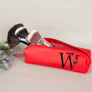 Estojo de lápis de couro personalizado, presente para professor e aluno, presente personalizado de volta às aulas, estojo cosmético de alta qualidade, bolsa de lápis com nome gravado