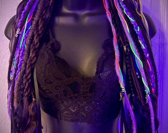 Set of 2 Custom *multi Colored Brown *braided Extensions  display picture 1
