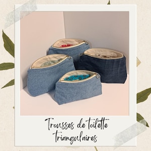 Trousse toilette / maquillage en jean recyclé et personnalisable