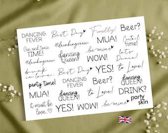 Funny Wedding Temporary Tattoos: Bachelorette Party Favors