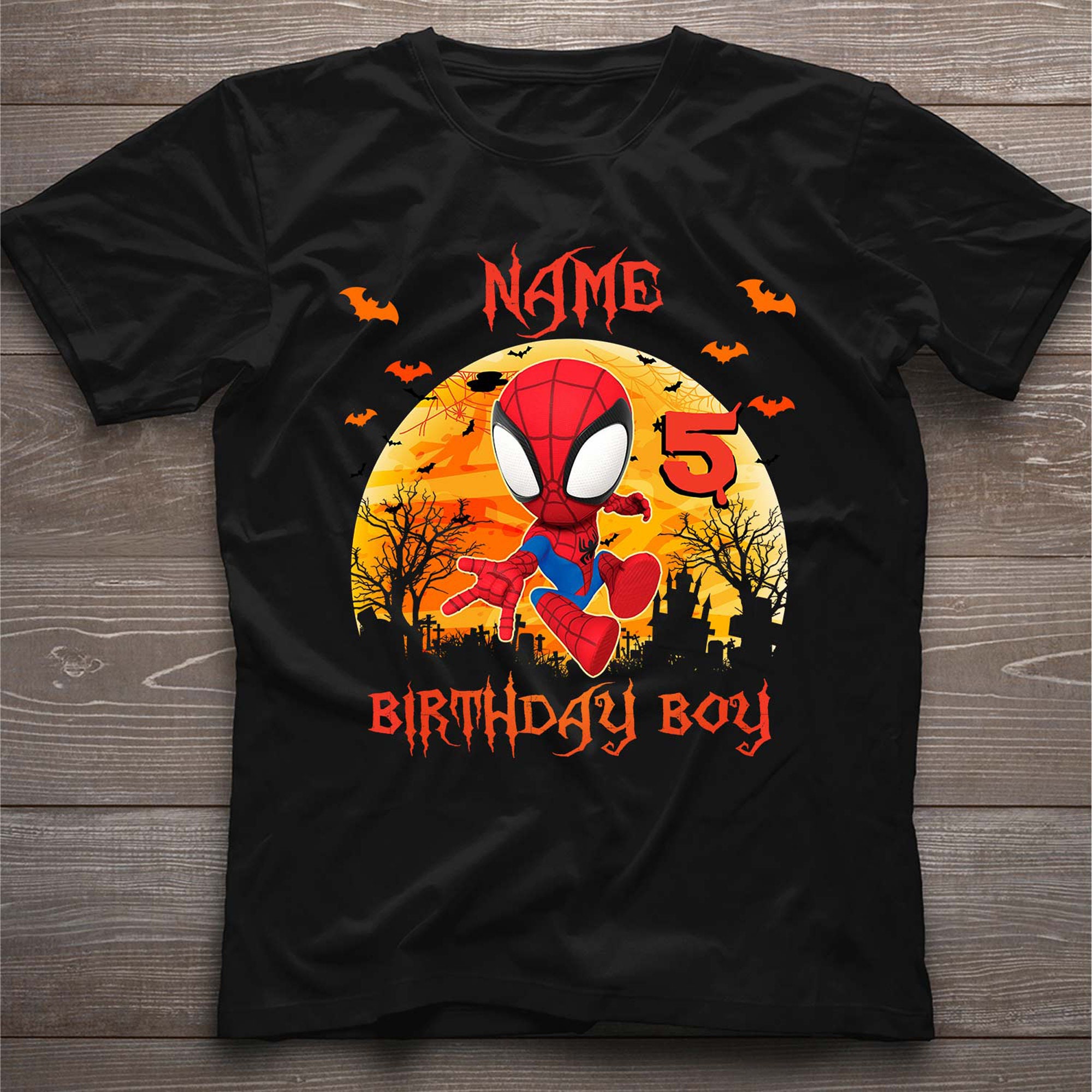 Discover Disney Spiderman Birthday T Shirt, Halloween Birthday Matching Family Gift, Trick or Treat Shirt, Halloween Party, Birthday Boy/ Girl Tee