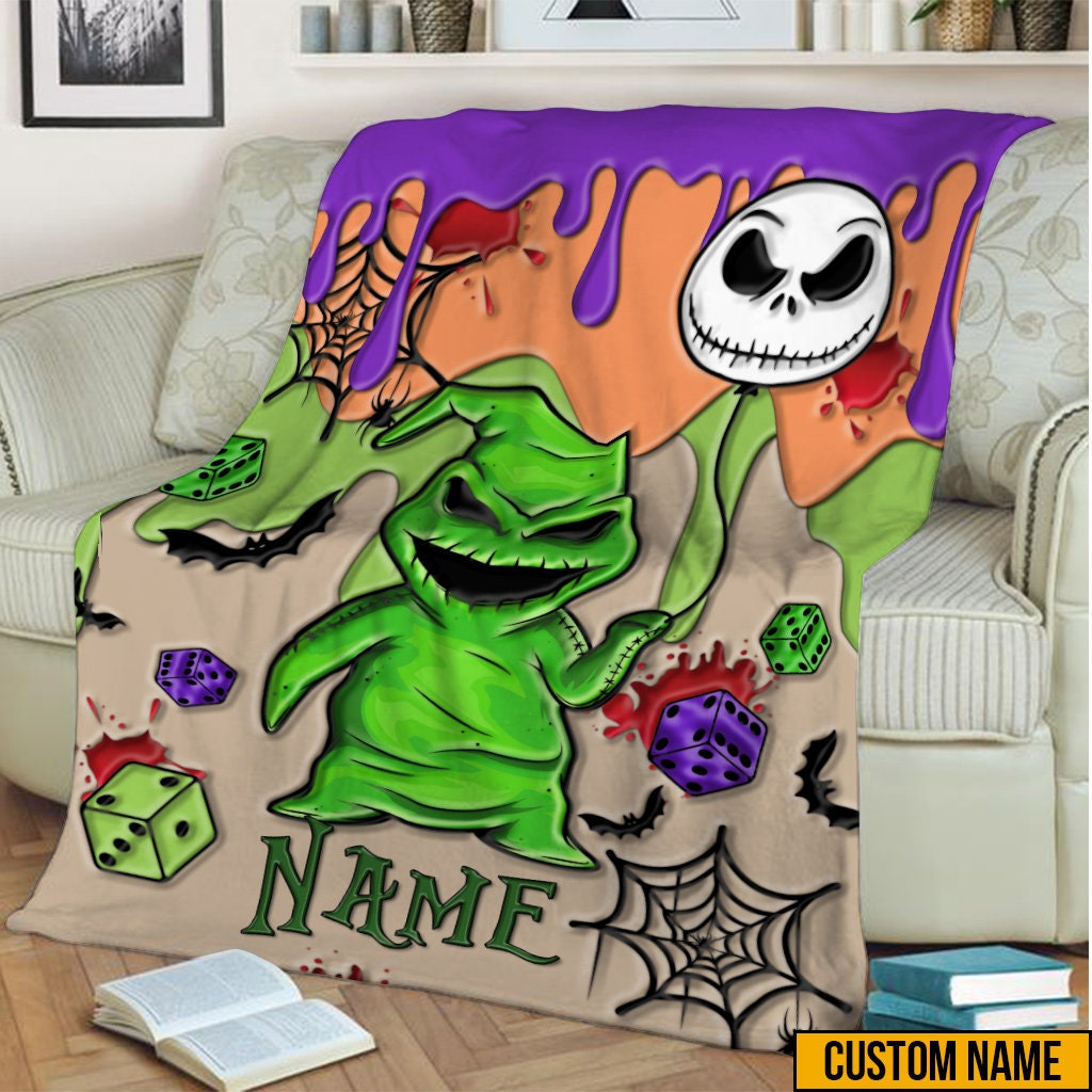 The Nightmare Before Christmas Queen Blanket Jack Skellington Oogie