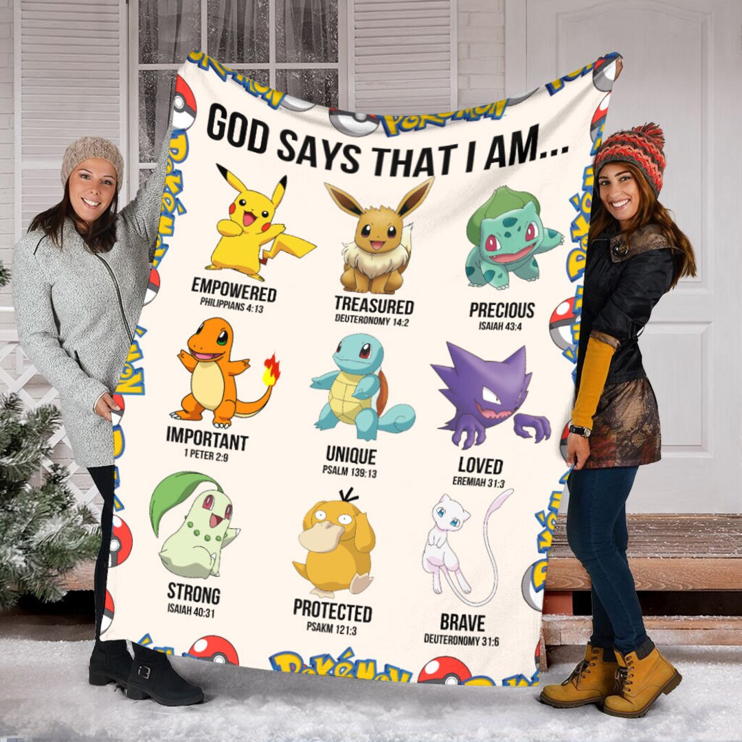 God Says That I Am..pikachu Character Blanket Personalized - Etsy