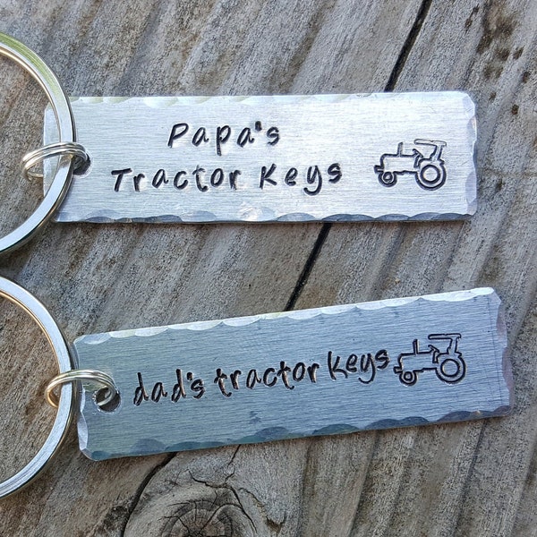 Tractor keychain custom text