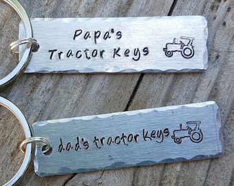 Tractor keychain custom text