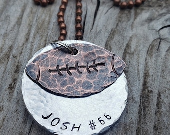 Custom Football Necklace Personalized