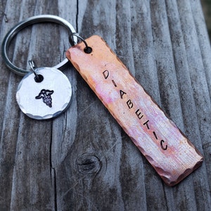Custom text Medical alert keychains