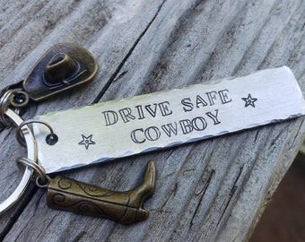 Custom cowboy keychain, saying or quote of your choice