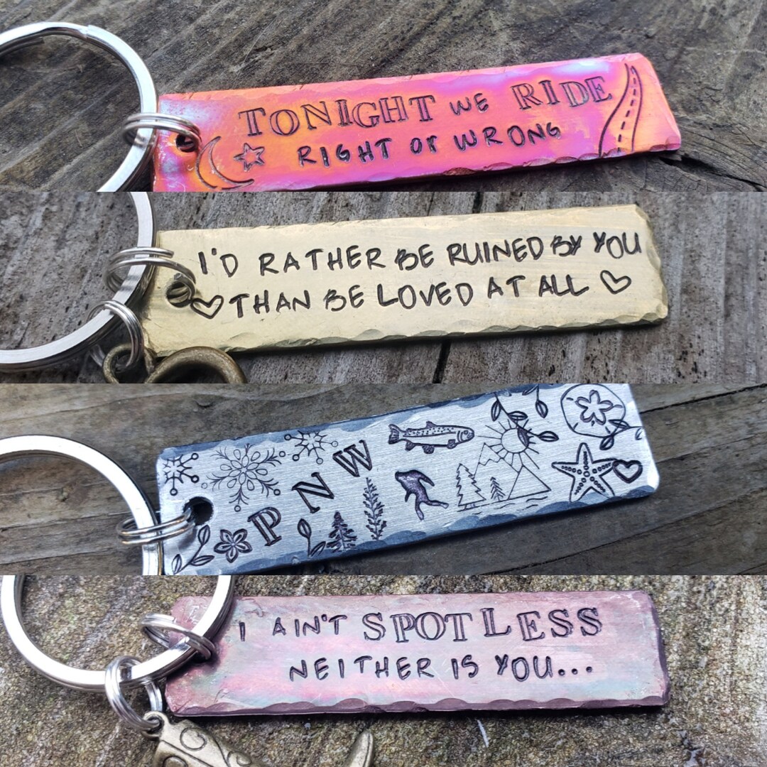 Custom Keychains Lyrics/saying of Your Choice Etsy