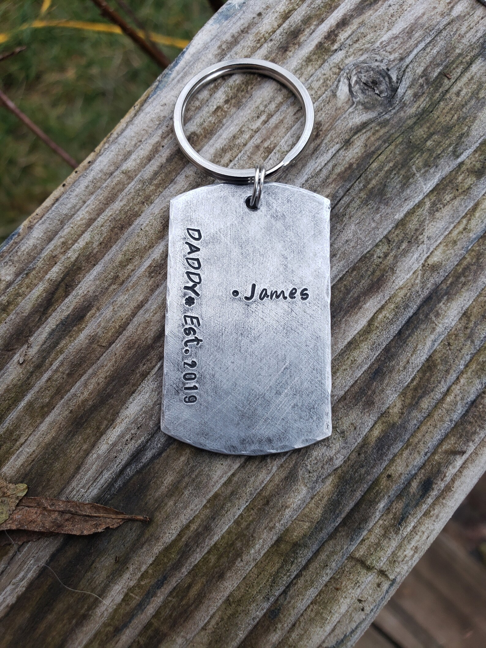 Personalized custom dog tag keychain dad grandpa Etsy