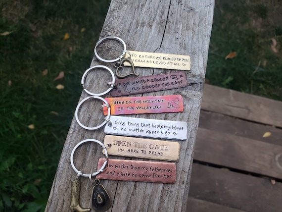 Custom zach bryan keychains lyrics/saying of your choice