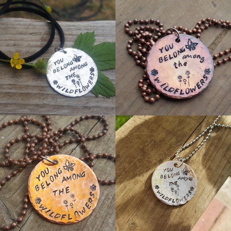 Tom Petty Wildflowers Necklace Hand Stamped and Hammered. | Etsy