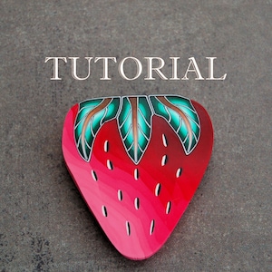 30% OFF SALE, 2-in-1 PDF Tutorial, Strawberry and Leaf polymer clay canes image 1