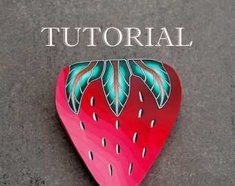 2-in-1 PDF Tutorial, Strawberry and Leaf polymer clay canes