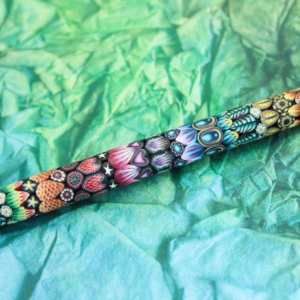 Polymer Clay Detailed Tiny Cane Slice Ink Pen (S)