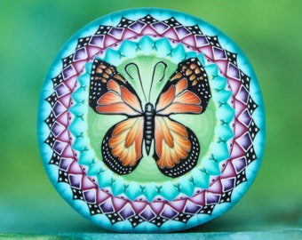 Large Monarch Butterfly Polymer Clay Cane (16dd)