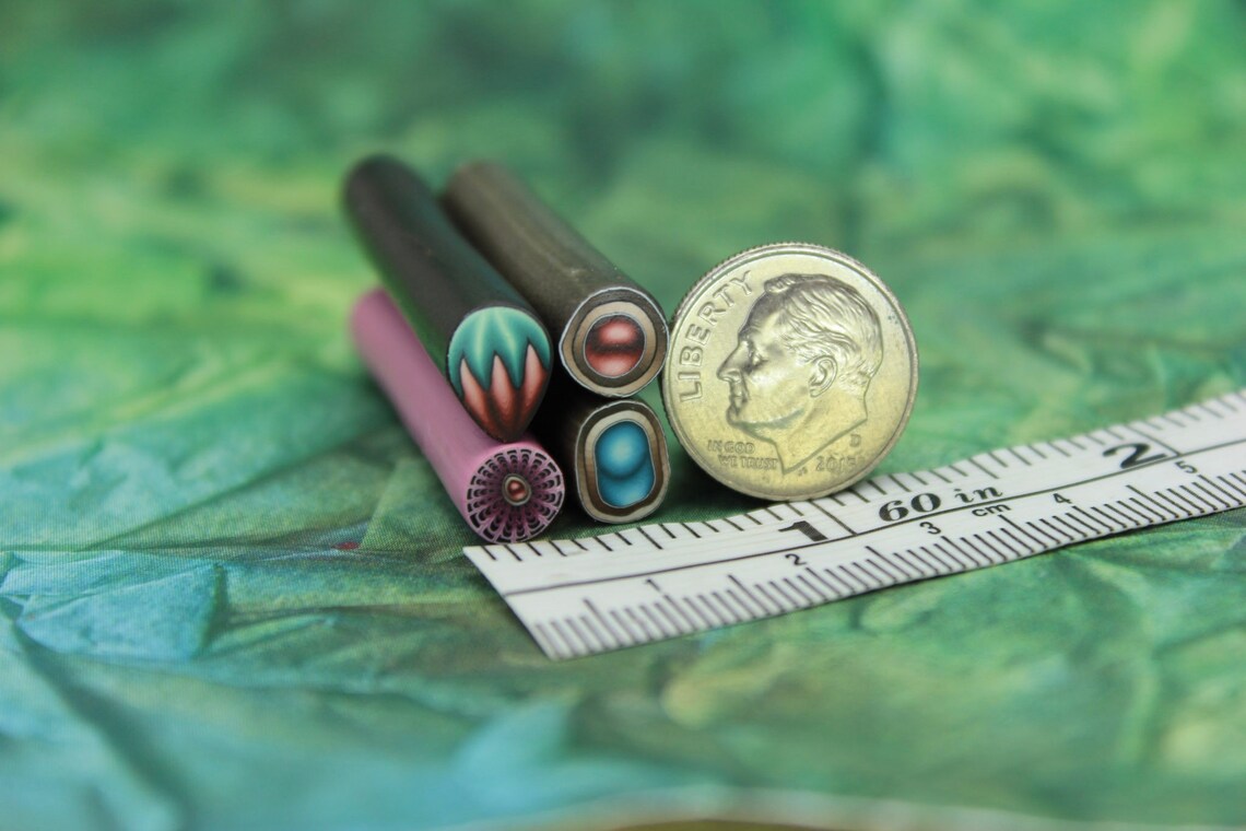 Set of 4 Polymer Clay MINI Canes Raw/unbaked 4A Etsy